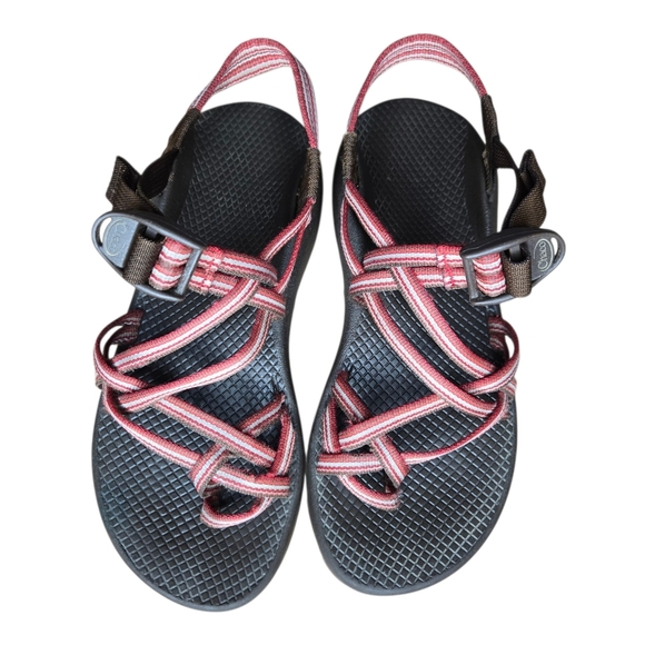 Chaco Womens ZX Pink Brown Striped Double Strap Outdoor Hiking Camping Sandals 8 - Picture 1 of 11